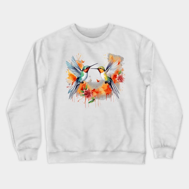 Pair of gracefully flying tropical birds Crewneck Sweatshirt by Magliette